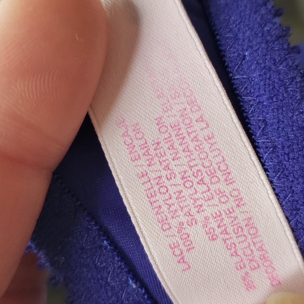 Victoria's Secret Lace Brace Unlined Underwired Bra Size 34D Romantic Purple - Picture 9 of 10